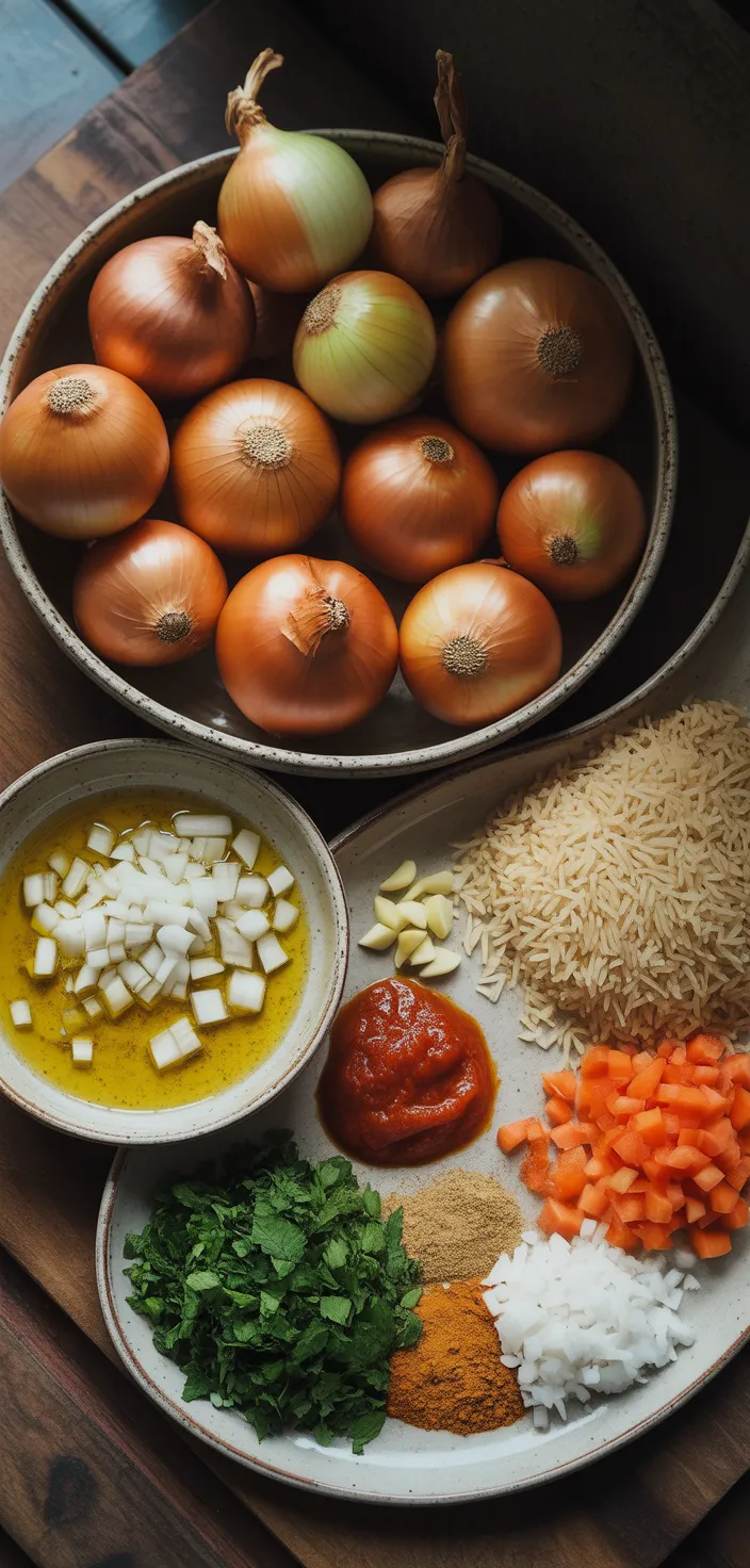 Ingredients photo for Make These Middle Eastern Stuffed Onions For A Warming Weeknight Meal Recipe