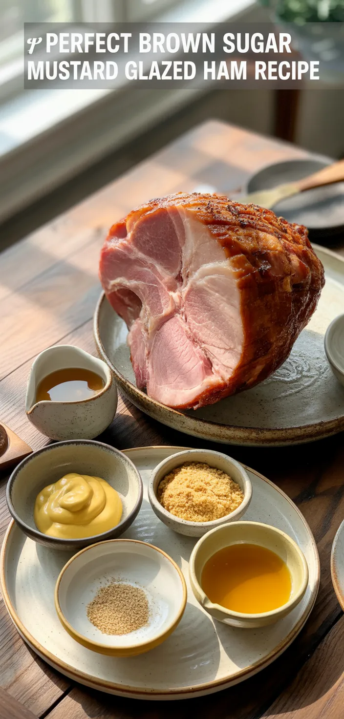 Ingredients photo for Perfect Brown Sugar Mustard Glazed Ham Recipe