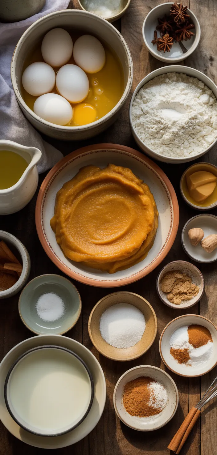 Ingredients photo for Pumpkin Magic Custard Cake Recipe