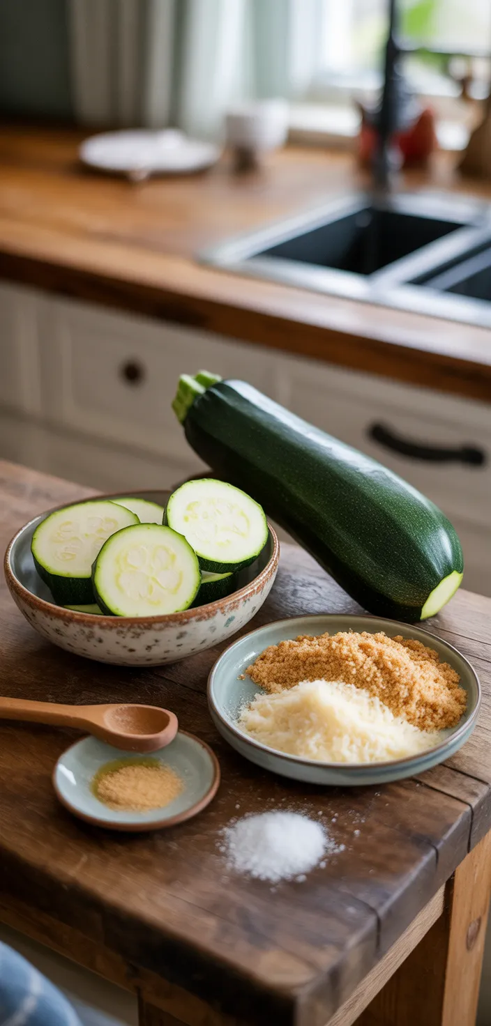 Ingredients photo for Air Fryer Zucchini Chips With Parmesan Recipe