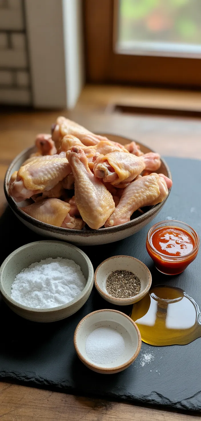 Ingredients photo for Crispiest Homemade Buffalo Wings Recipe
