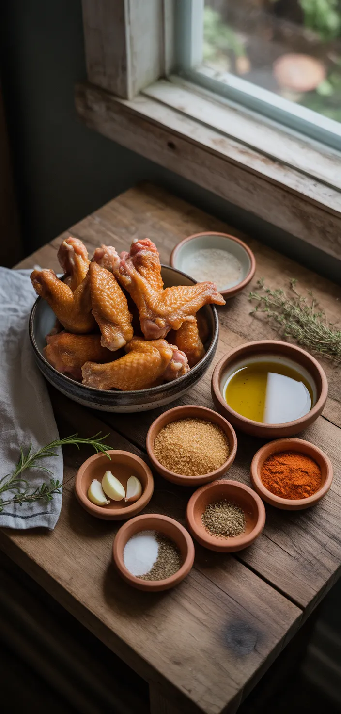 Ingredients photo for Crispy Dry Rub Wings Recipe