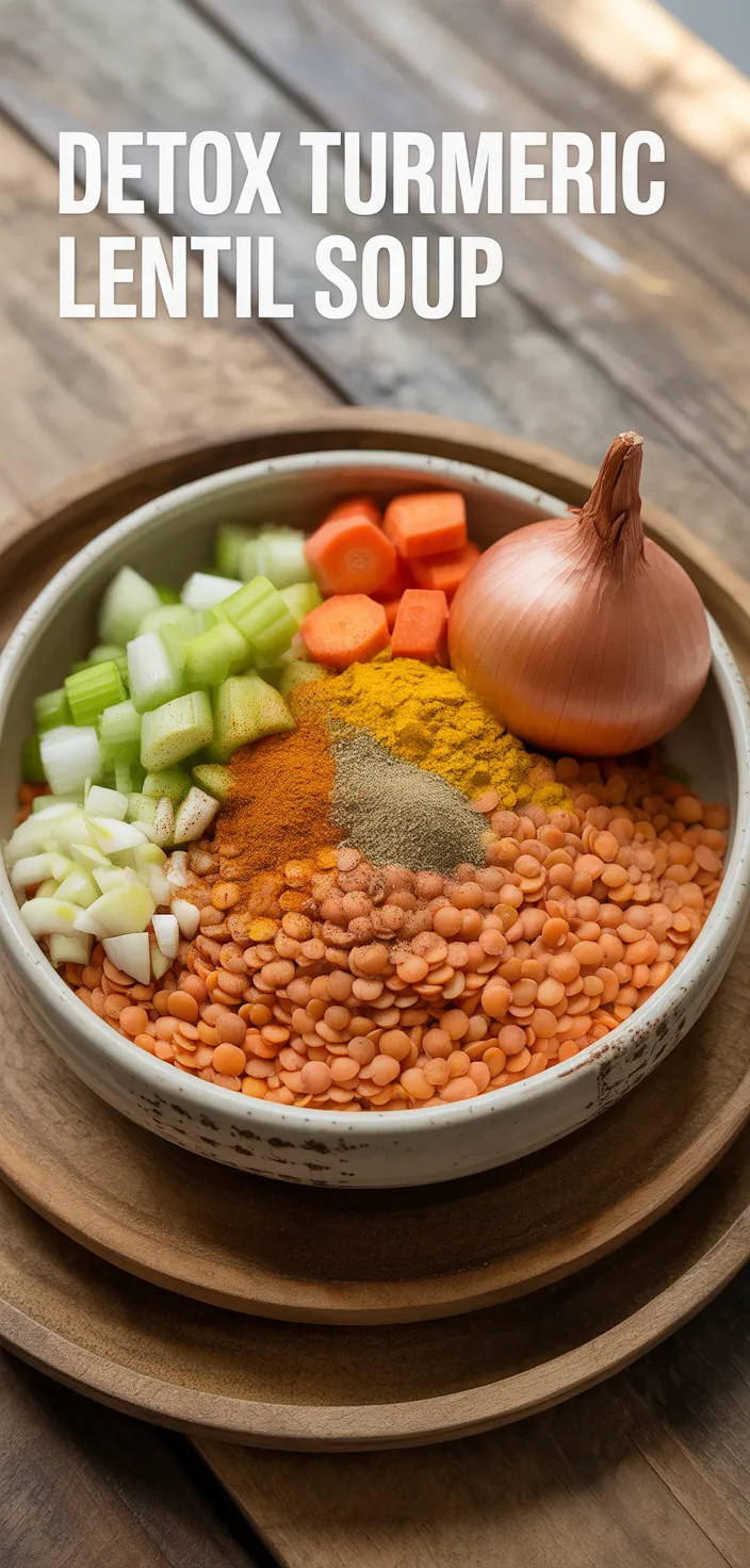 Ingredients photo for Detox Turmeric Lentil Soup Recipe