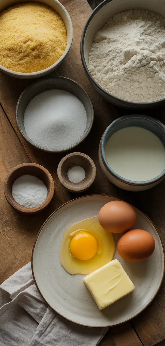 Ingredients photo for EASY HOMEMADE CORNBREAD Recipe