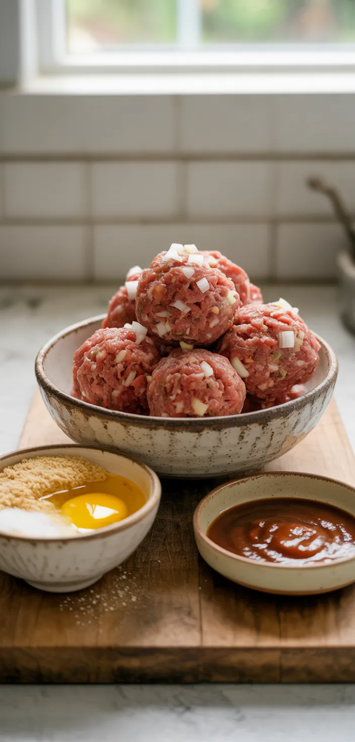Ingredients photo for Homemade Barbecue Meatballs Recipe