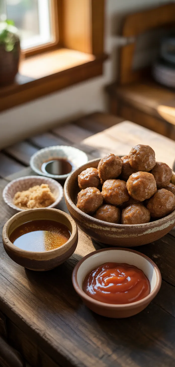 Ingredients photo for Honey Garlic Meatballs Recipe