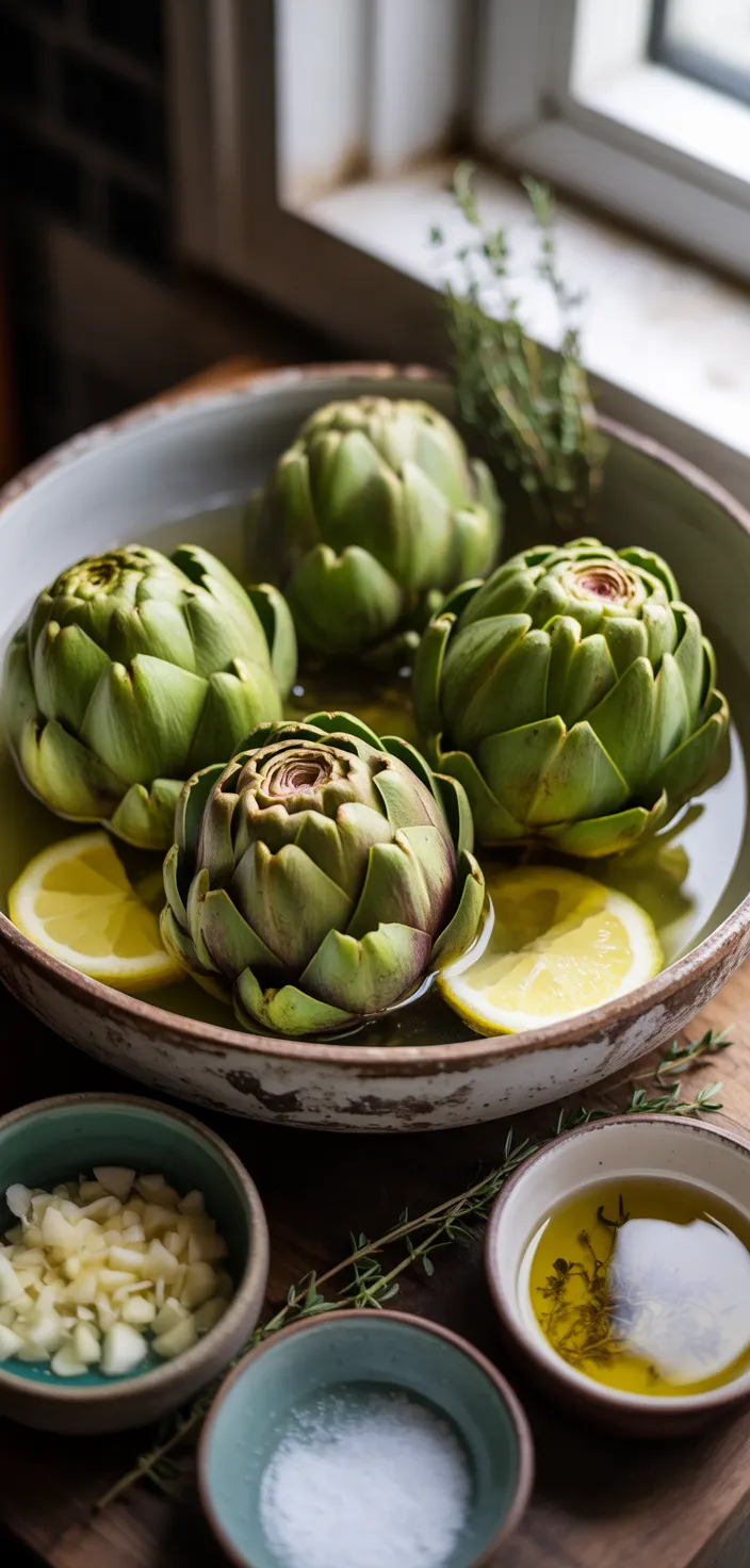Ingredients photo for How To Cook Artichokes Perfectly Every Time Recipe