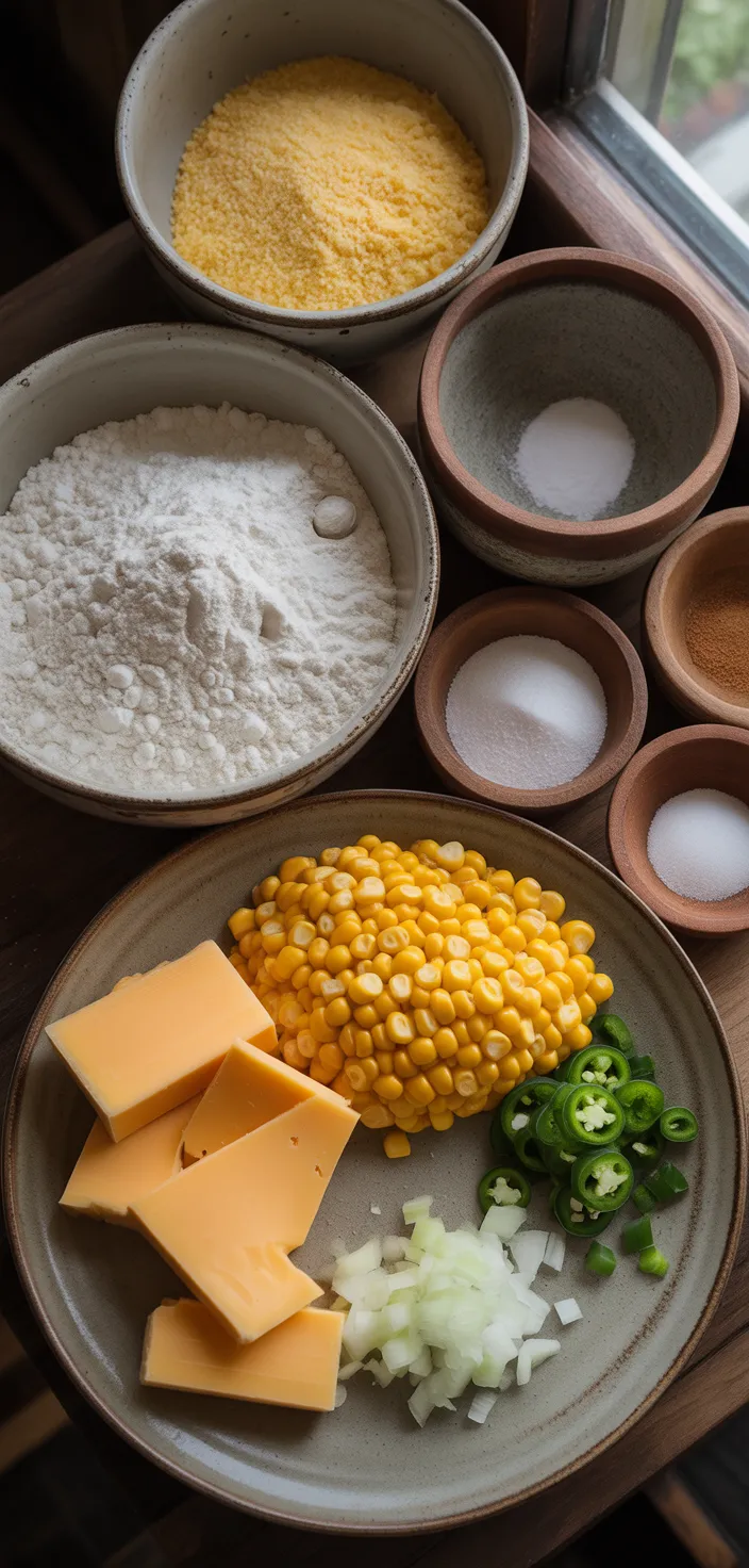 Ingredients photo for JALAPENO CHEDDAR CORNBREAD Recipe