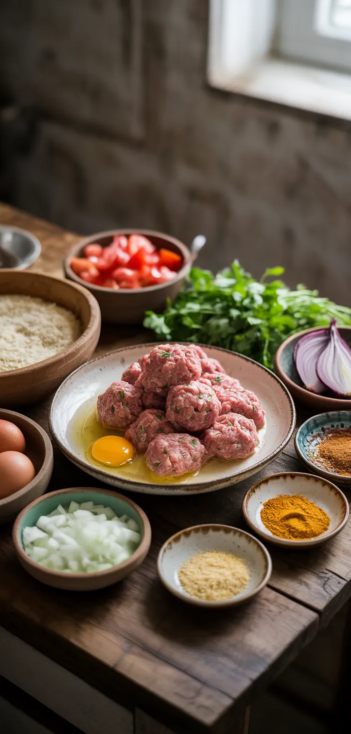 Ingredients photo for Moroccan Meatballs (Meatball Tagine) Recipe