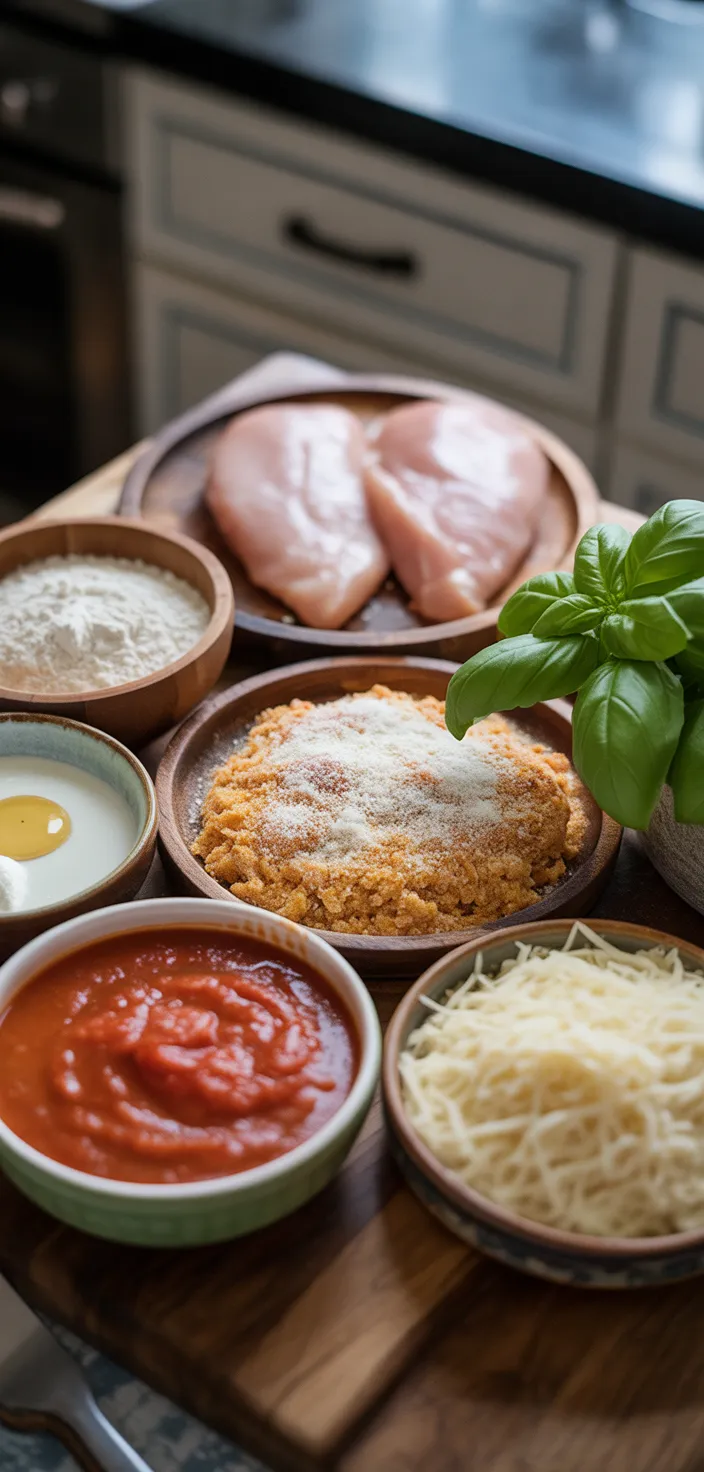 Ingredients photo for Vodka Sauce Chicken Parmesan Sandwich Recipe