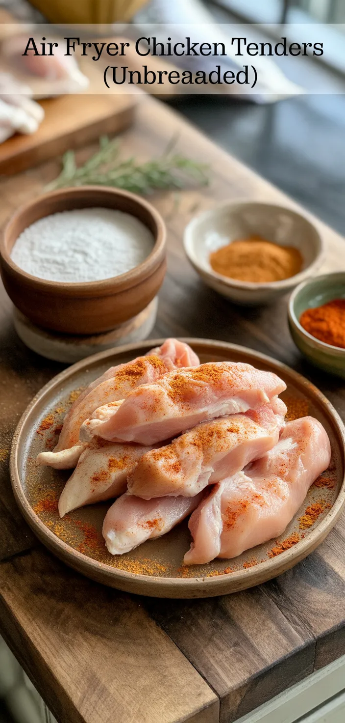 Ingredients photo for Air Fryer Chicken Tenders (Unbreaded) Recipe