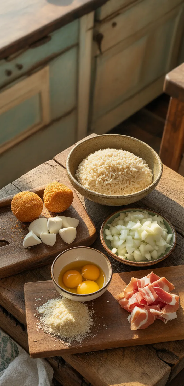Ingredients photo for Arancini, Italian Rice Balls Recipe