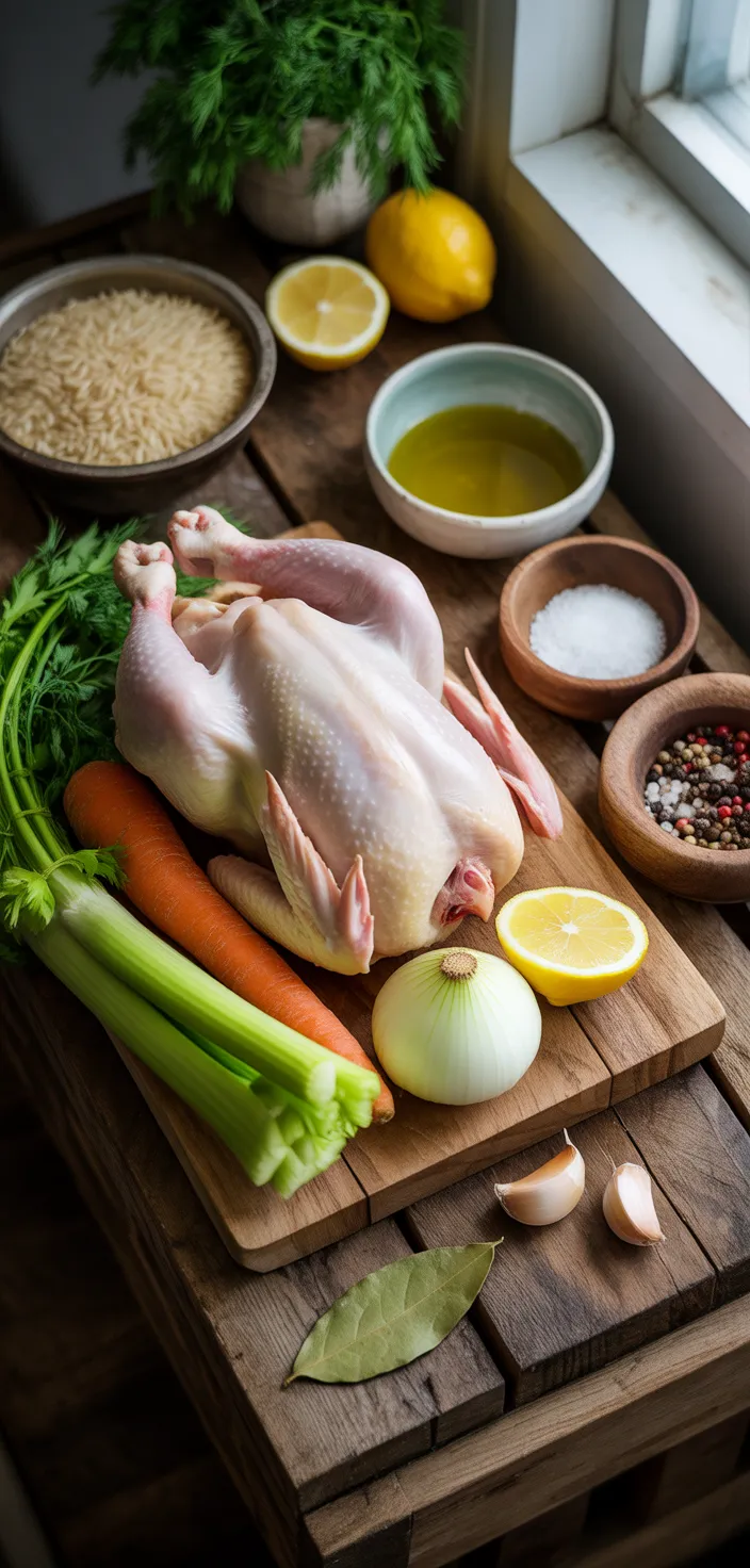 Ingredients photo for Avgolemono Soup...Greek Chicken Soup With Lemon Recipe
