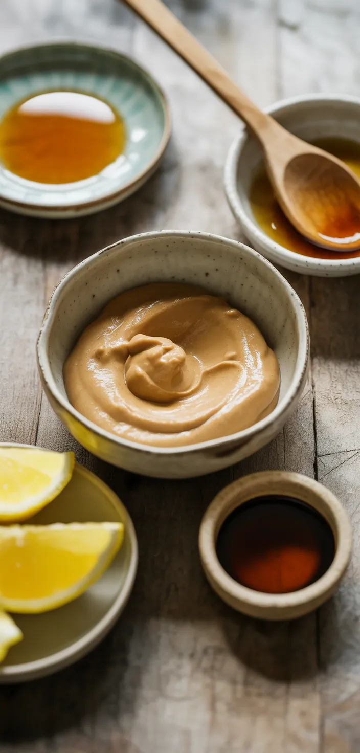 Ingredients photo for Easy Maple Tahini Dressing Recipe