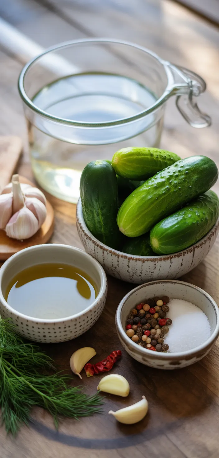 Ingredients photo for Easy Refrigerator Dill Pickles Recipe