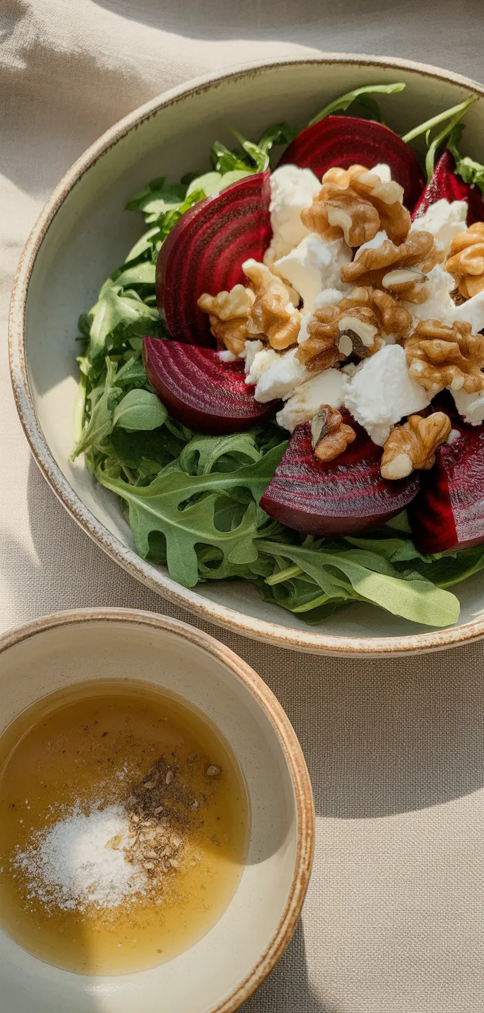 Ingredients photo for Rocket (Arugula), Beetroot, Walnuts And Feta W/Balsamic Dressing Recipe