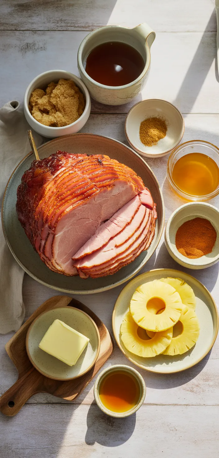 Ingredients photo for Slow Cooker Copycat Honey Baked Ham Recipe