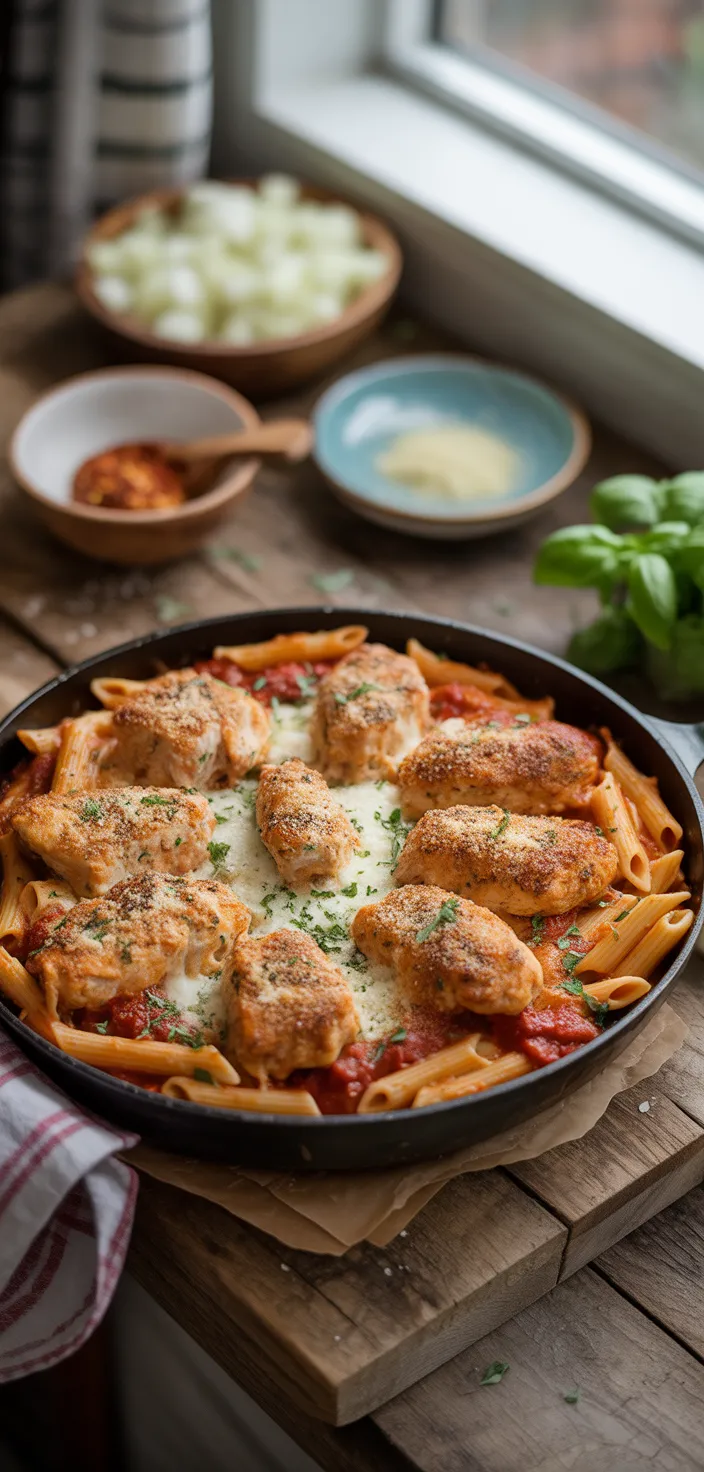 Ingredients photo for Chicken Parmesan Pasta Skillet Recipe