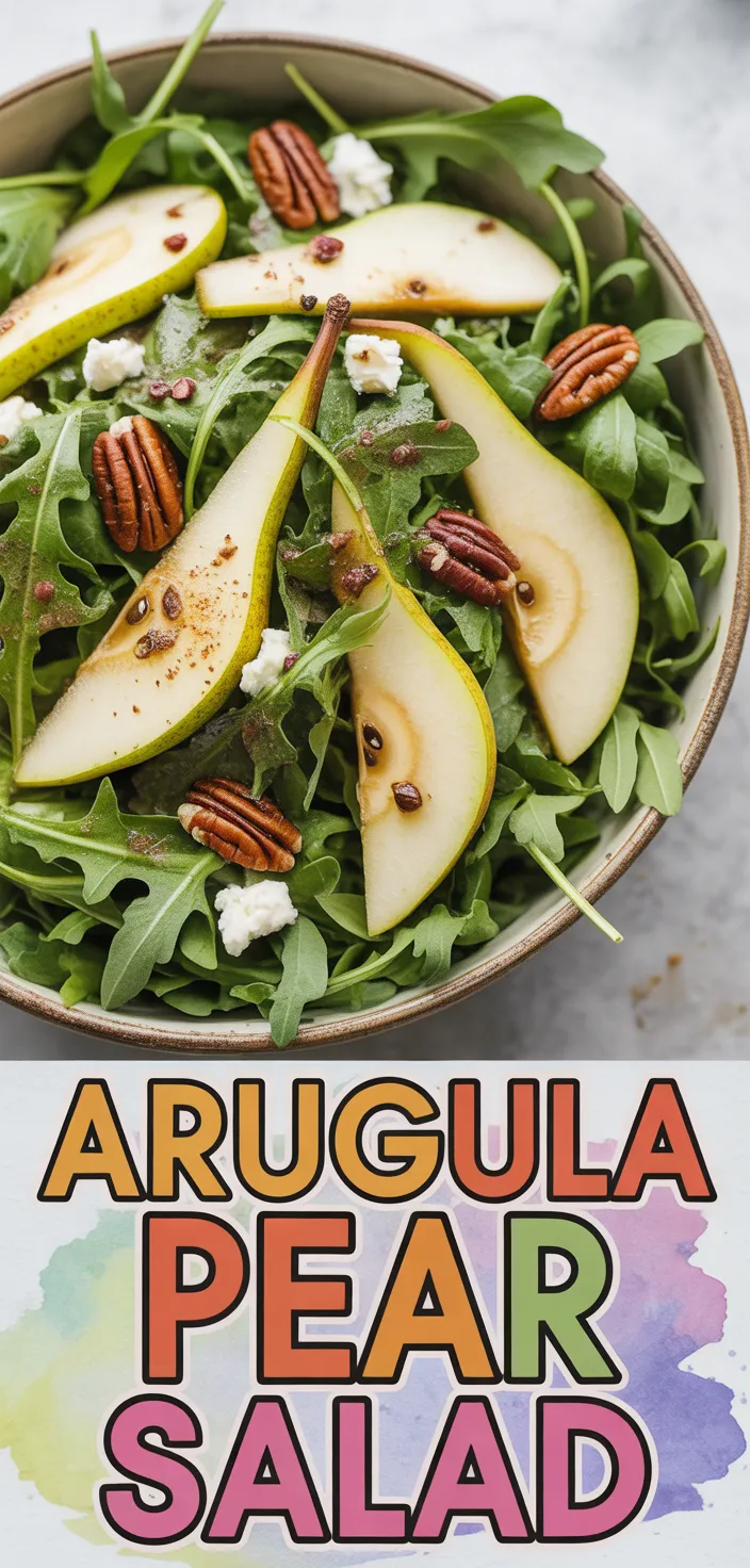 A photo of Easy And Mouthwatering Arugula Pear Salad Recipe