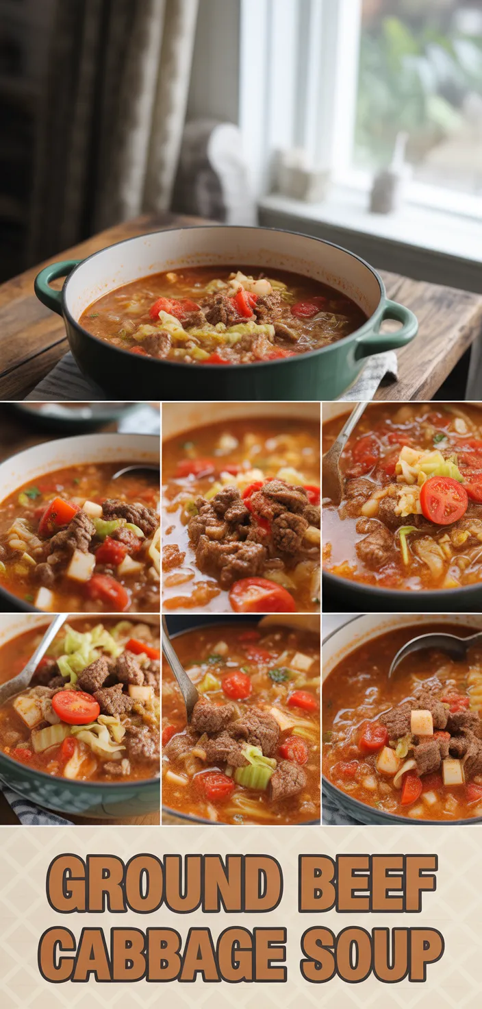 A photo of Ground Beef Cabbage Soup Recipe
