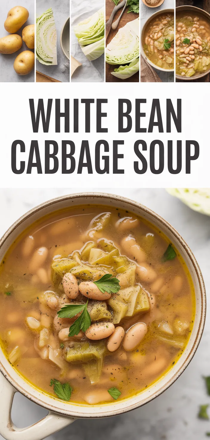 A photo of Hearty White Bean And Cabbage Soup With Potatoes Recipe