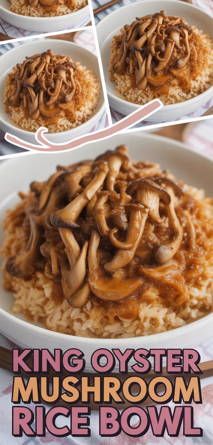 A photo of King Oyster Mushroom Rice Bowl  Recipe