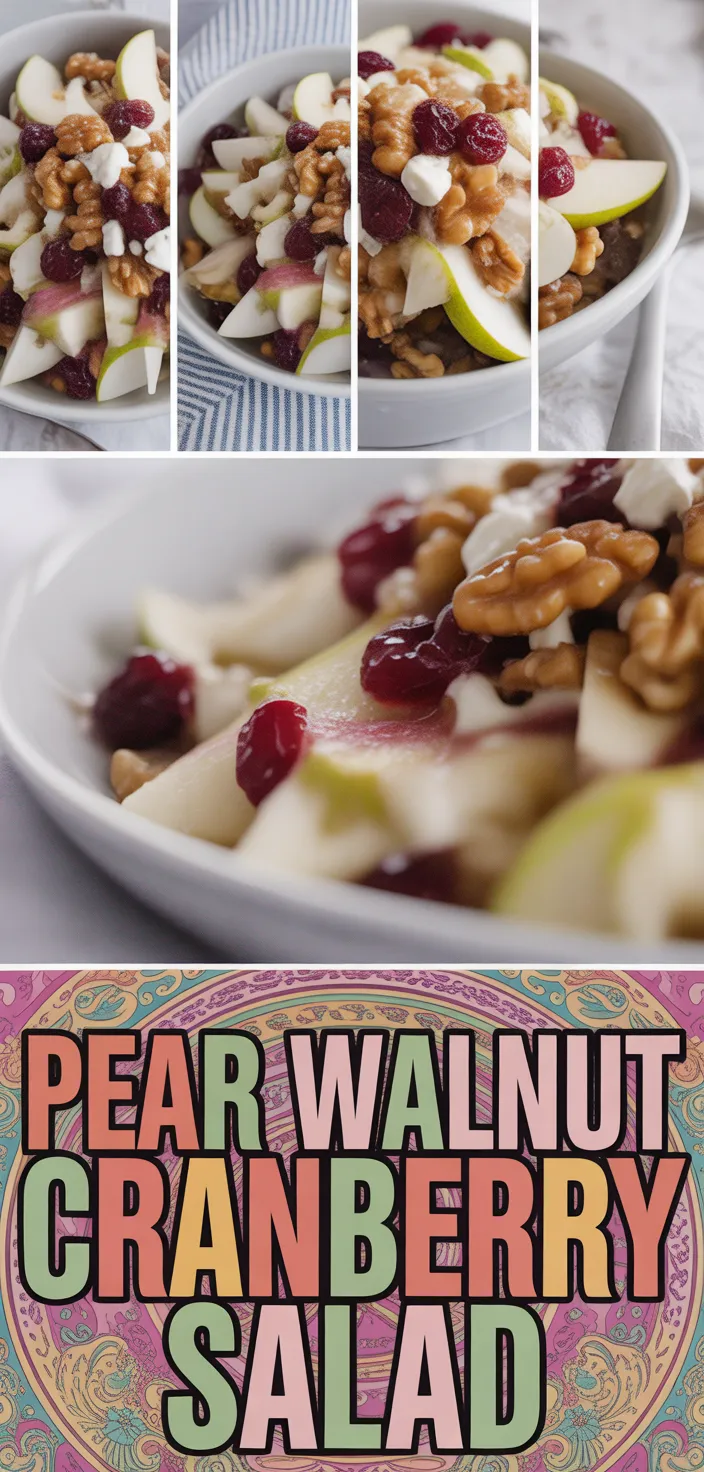 A photo of Pear Walnut Salad With Cranberries And Goat Cheese Recipe