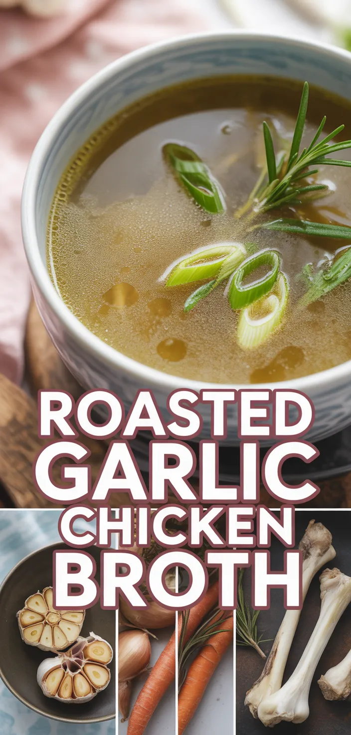 A photo of Roasted Garlic Chicken Bone Broth Soup Recipe