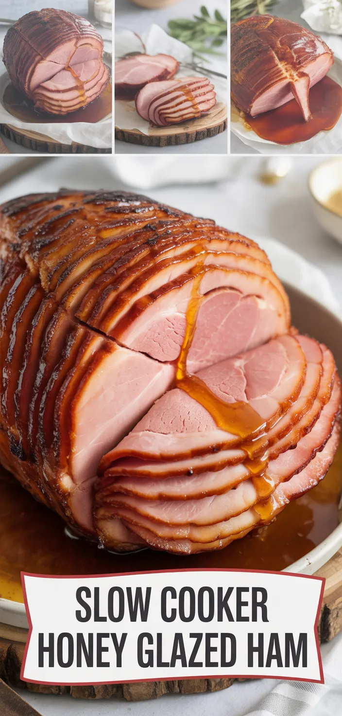 A photo of Slow Cooker Honey Glazed Ham Recipe