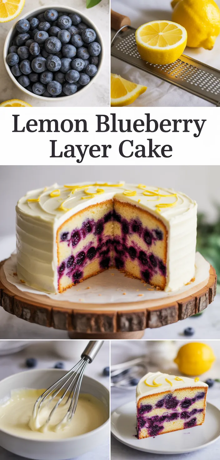 A photo of The Best Lemon Blueberry Layer Cake Recipe