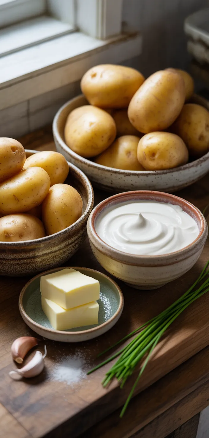 Ingredients photo for Creamy Mashed Potatoes With Heavy Cream Recipe