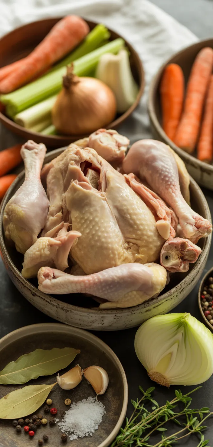 Ingredients photo for How To Make Homemade Chicken Broth Recipe