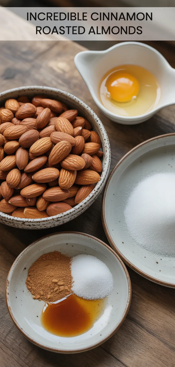 Ingredients photo for Incredible Cinnamon Roasted Almonds Recipe
