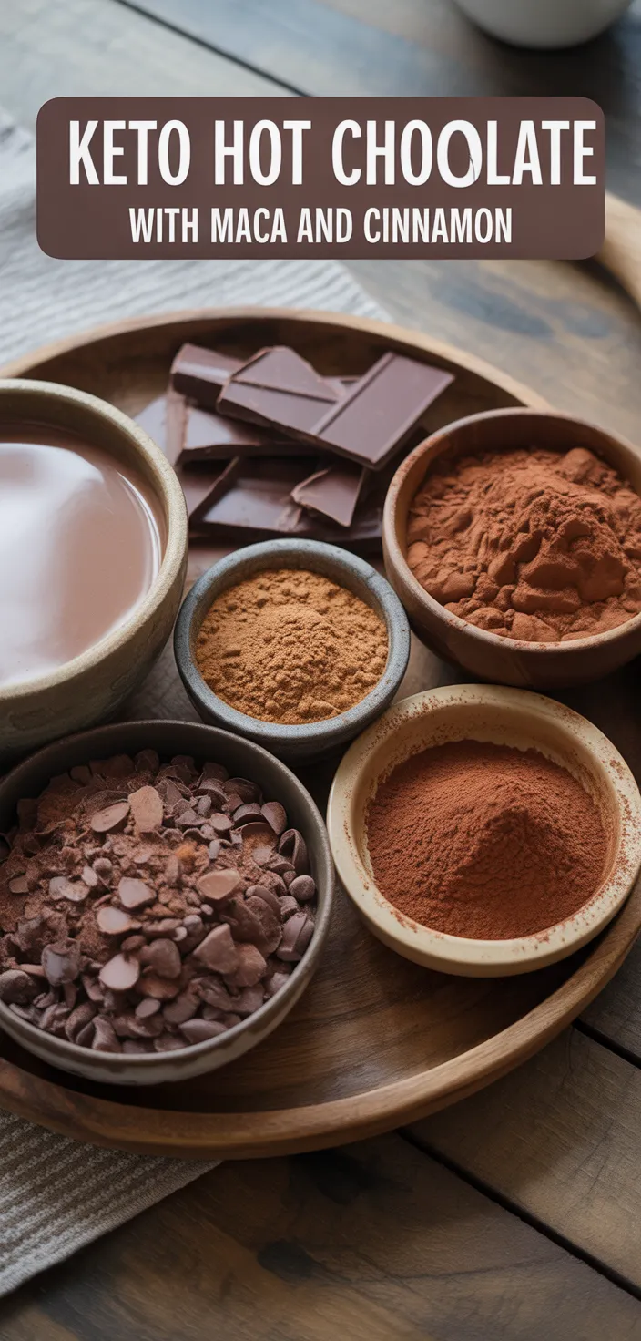 Ingredients photo for Keto Hot Chocolate With Maca And Cinnamon Recipe
