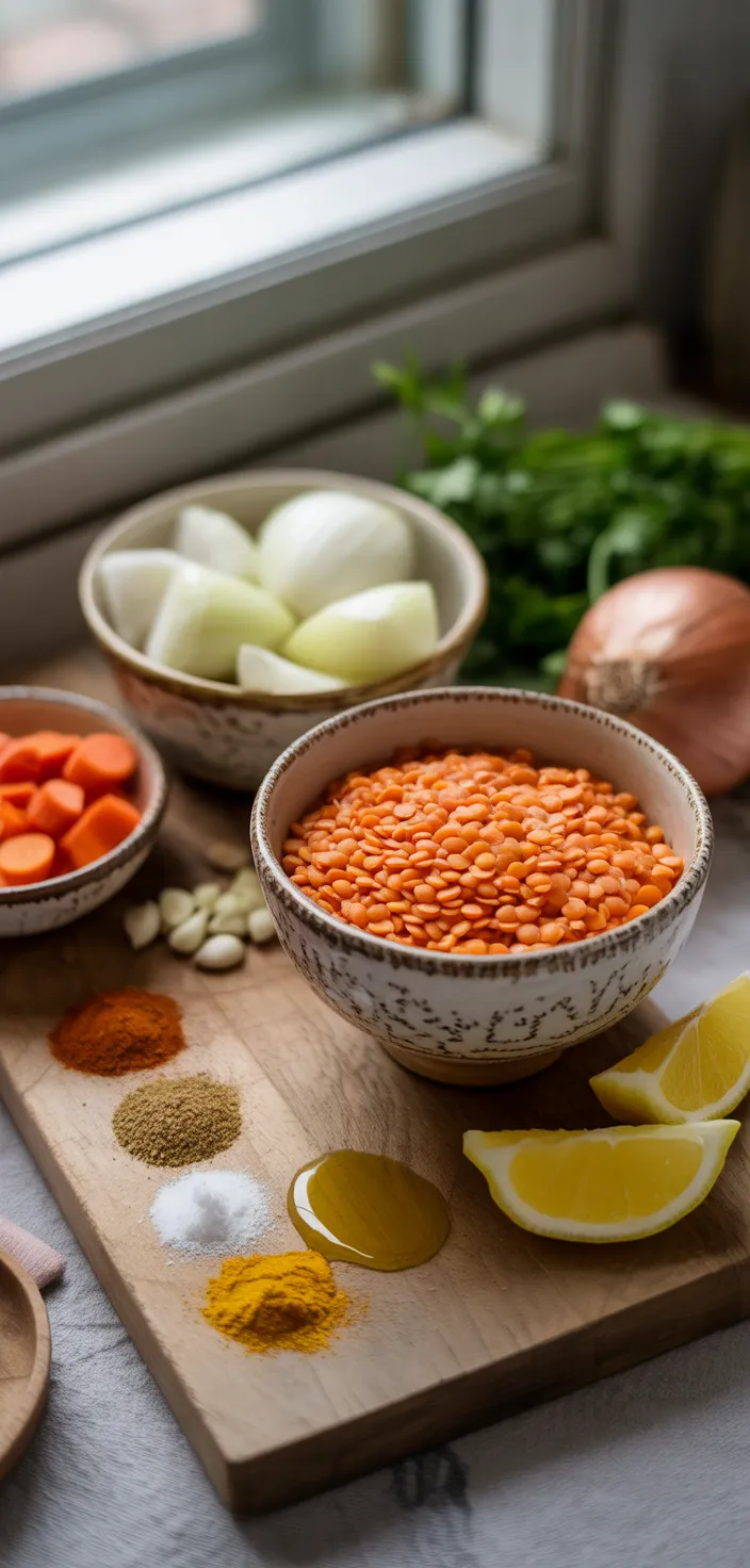 Ingredients photo for Lebanese Lentil Soup Recipe