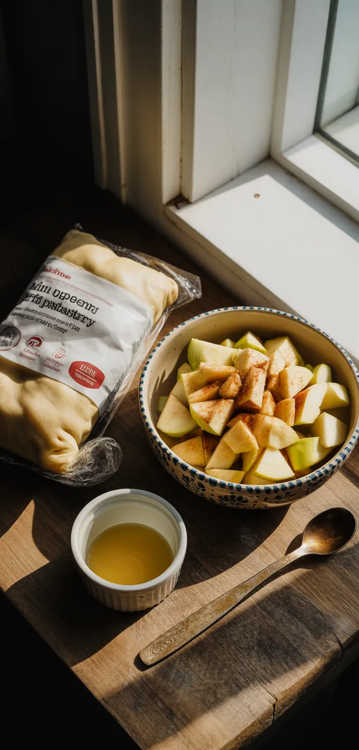 Ingredients photo for Mini Apple Pies With Puff Pastry Recipe