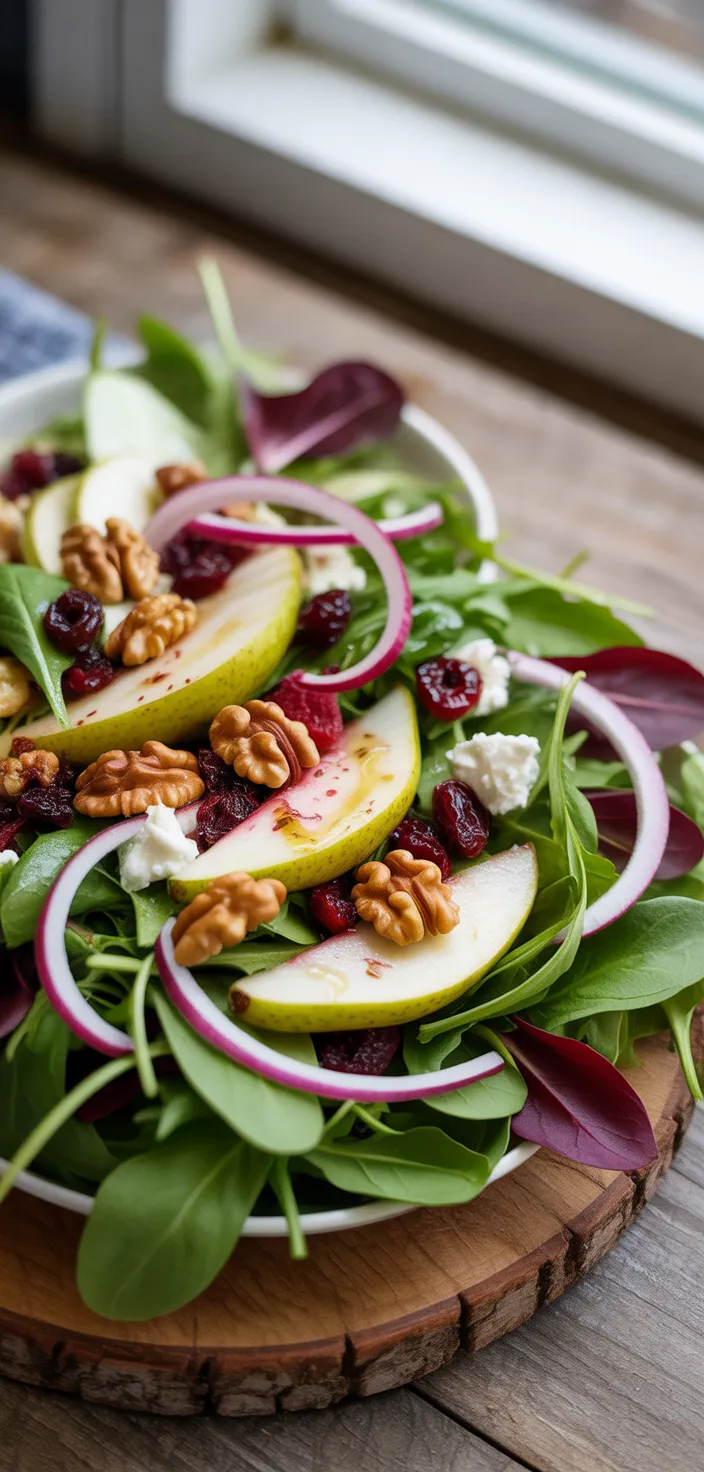 Ingredients photo for Pear Walnut Salad With Cranberries And Goat Cheese Recipe