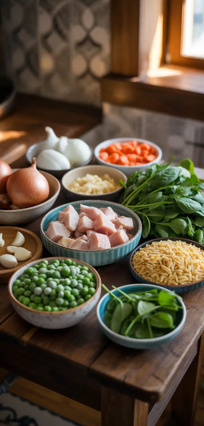 Ingredients photo for Quick Chicken Orzo Soup Recipe