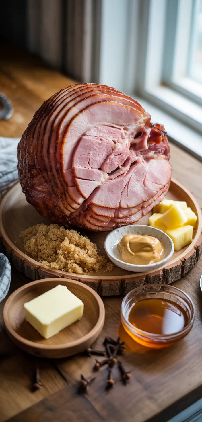 Ingredients photo for Slow Cooker Honey Glazed Ham Recipe