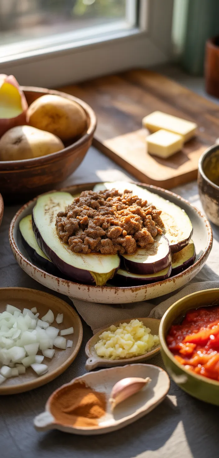 Ingredients photo for Traditional Outrageously Delicious Greek Moussaka Recipe