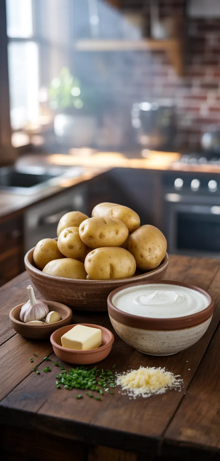 Ingredients photo for Ultimate Garlic Mashed Potatoes Recipe