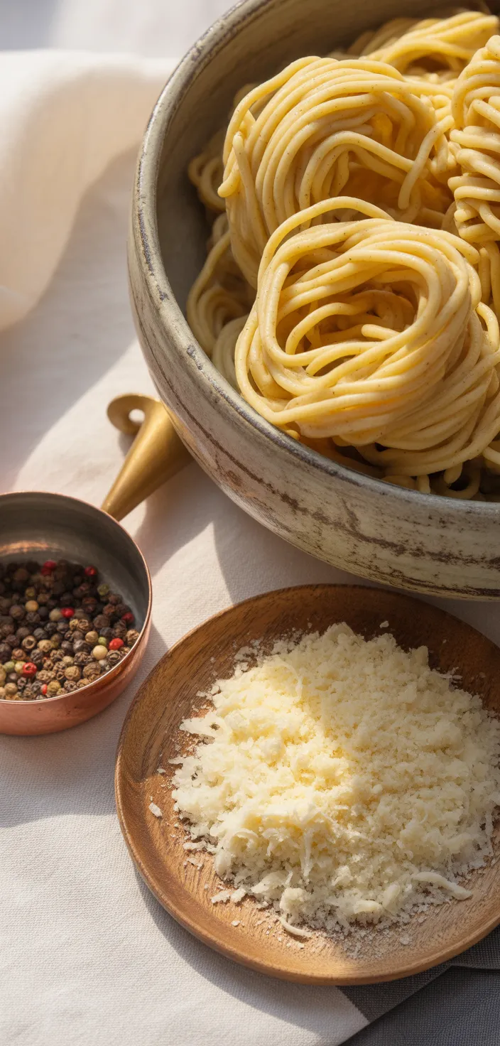 Ingredients photo for Bucatini Cacio E Pepe: Authentic Foolproof Recipe