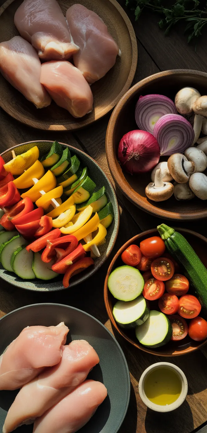 Ingredients photo for Chicken Skewers (With Chicken Kabob Marinade) Recipe