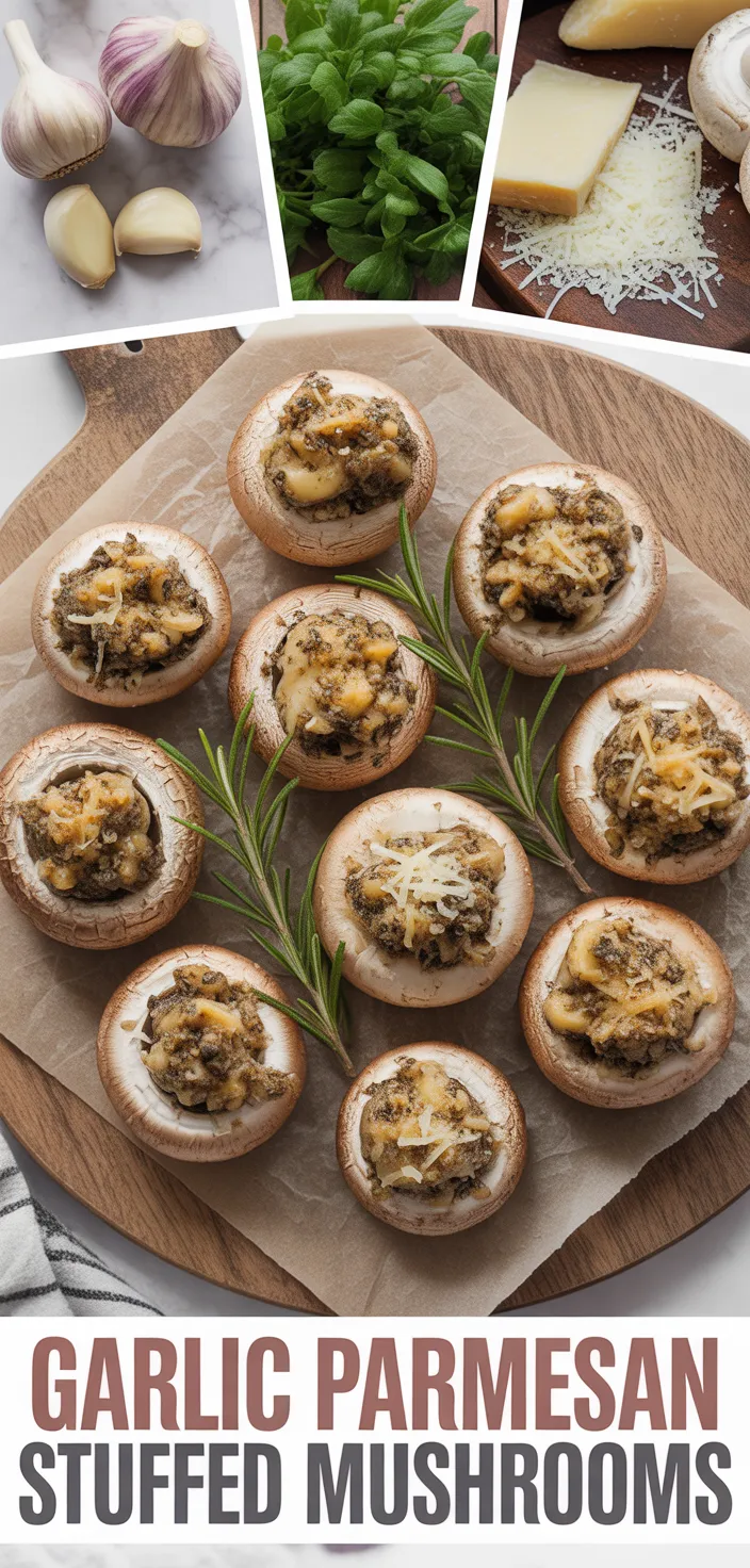 A photo of Easy Fall Recipe: Garlic Parmesan Stuffed Mushrooms