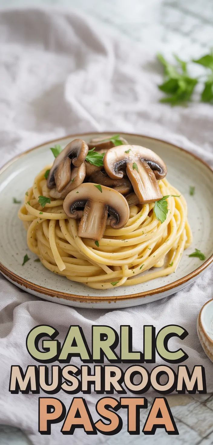 A photo of Garlic Mushroom Pasta Recipe For Easy Weeknight Dinners