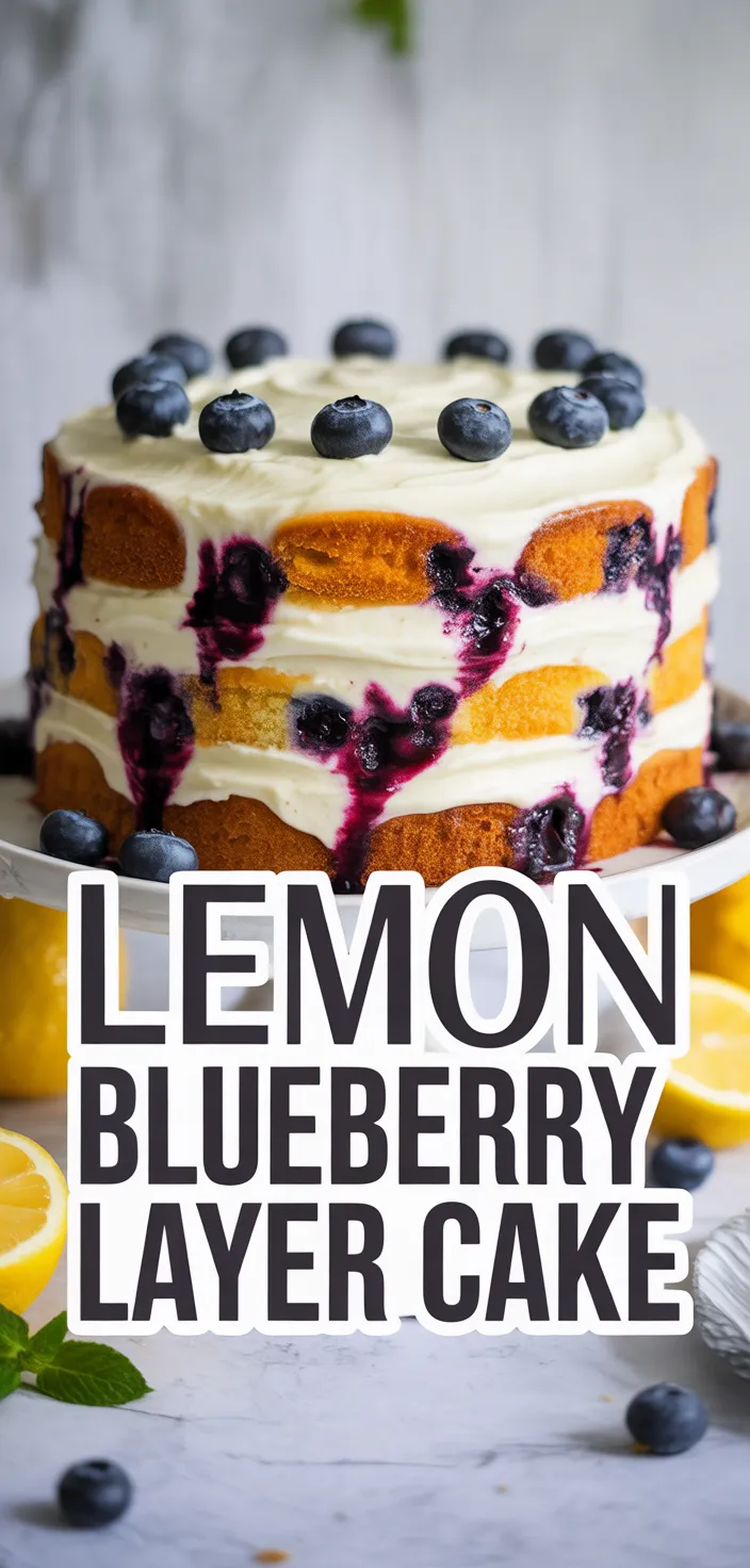 A photo of Lemon Blueberry Layer Cake Recipe
