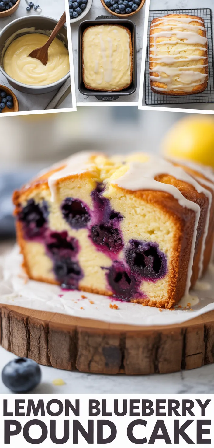 A photo of Lemon Blueberry Pound Cake Recipe