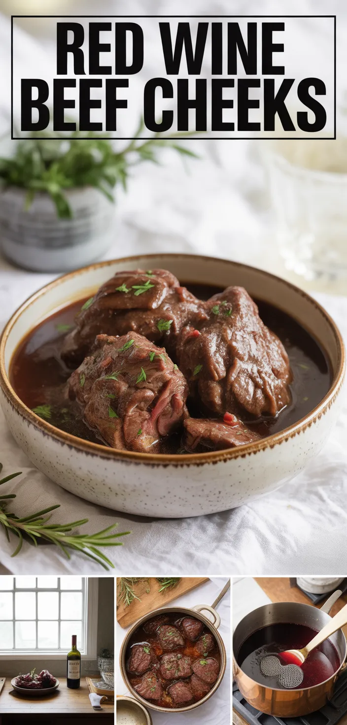 A photo of Slow Cooked Beef Cheeks In Red Wine Sauce Recipe