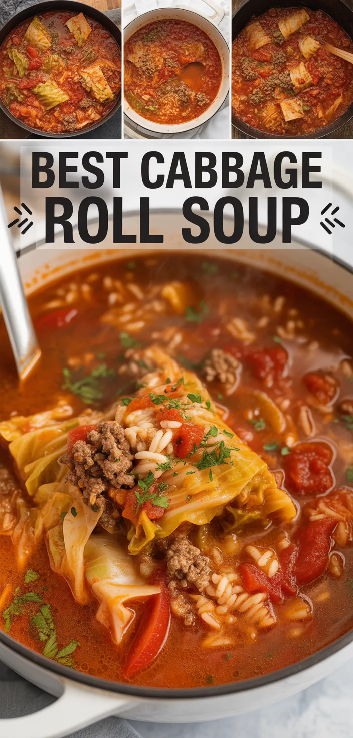 A photo of The BEST Cabbage Roll Soup Recipe
