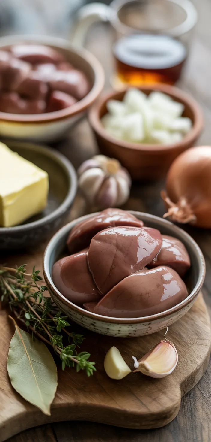 Ingredients photo for Jamie Oliver Chicken Liver Pate Recipe